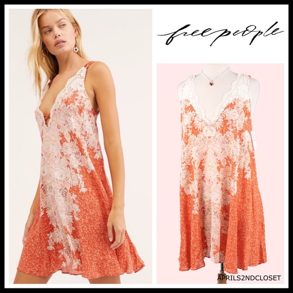 FREE PEOPLE BOHO LACE FLOWY SLIP MINI DRESS. A3C - Picture 7 of 16